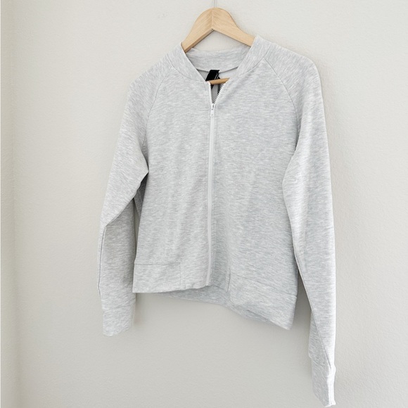 NEW Bobi Light Grey Zip Up Bomber Jacket - Picture 3 of 8